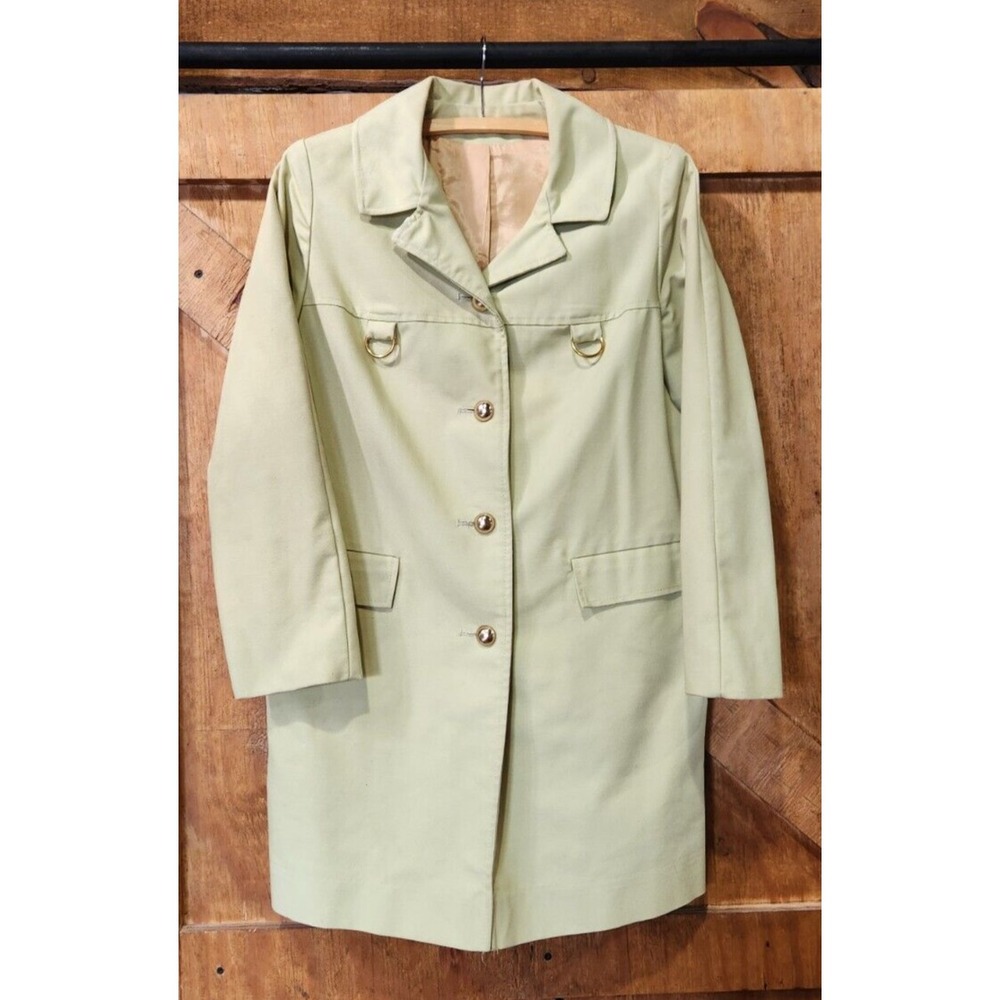 Vintage Dee Dee Deb Elegant Green Pea Coat Womens Union Made USA Size S/M